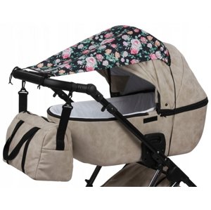 Baby Nellys Sluneční clona na kočárek s UV filtrem, 72 cm, černá/růžová