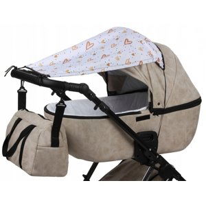 Baby Nellys Sluneční clona na kočárek s UV filtrem, 72 cm, bílá/žlutá