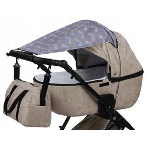 Baby Nellys Sluneční clona na kočárek s UV filtrem, 72 cm, šedá/žlutá