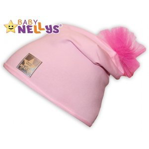 Bavlněná čepička Tutu květinka Baby Nellys ® - sv. růžová, 48-52, 2-8let Velikost koj. oblečení: 104 (3-4r)