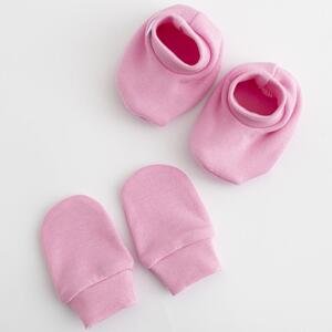 Kojenecký bavlněný set-capáčky a rukavičky New Baby Casually dressed 0-6m Varianta: růžová/0-6 m