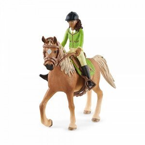 Dudlu Černovláska Sarah s pohyblivými klouby na koni