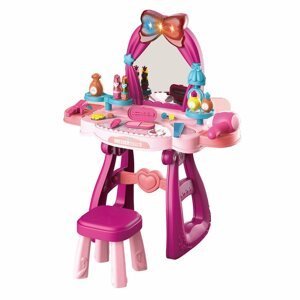 Dětský toaletní stolek s hudbou a židličkou BABY MIX - růžová
