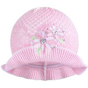 Pletený klobouček New Baby Varianta: růžovo-bílý - růžová/104 (3-4r)