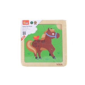 Dudlu Dřevěné puzzle 4 dílky - kůň