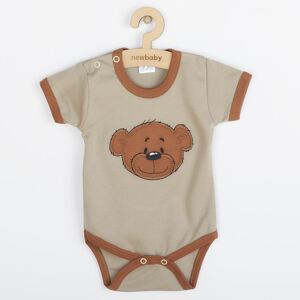 Kojenecké bavlněné body s krátkým rukávem New Baby BrumBrum Varianta: latte brown - dle obrázku/86 (12-18m)