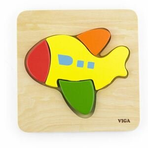 Dřevěné puzzle pro nejmenší Viga Letadlo - multicolor
