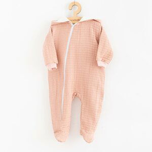 Kojenecký mušelínový overal s kapucí New Baby Comfort clothes Varianta: růžová/74 (6-9m)