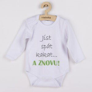 Body s potiskem New Baby jíst spát kakat... A ZNOVU! Varianta: bílá/80 (9-12m)