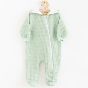 Kojenecký mušelínový overal s kapucí New Baby Comfort clothes šalvějová Varianta: zelená/74 (6-9m)