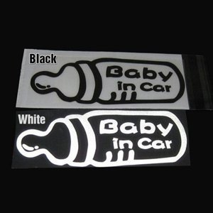 Dudlu Nálepka na auto - Baby in car - láhev mléka (Bílá)