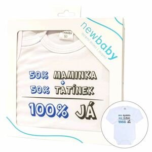 Body s potiskem New Baby 50% MAMINKA + 50% TATÍNEK - 100% JÁ Varianta: modrá/68 (4-6m)