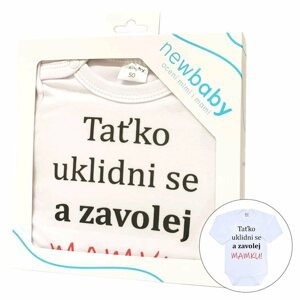 Body s potiskem New Baby a zavolej MAMKU! Varianta: bílá/86 (12-18m)