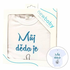 Body s potiskem New Baby Můj děda je jednička - dárkové balení Varianta: tyrkysová/62 (3-6m)