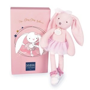 Doudou et Compagnie Paris Doudou Plyšová hračka zajíček růžová balerína 30 cm
