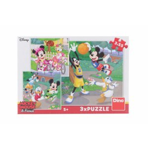 Dudlu Puzzle Mickey a Minnie sportovci 3x55 dílků