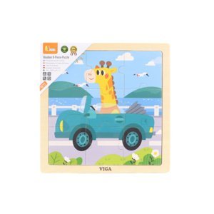 Dudlu Dřevěné puzzle 9 dílků - auto