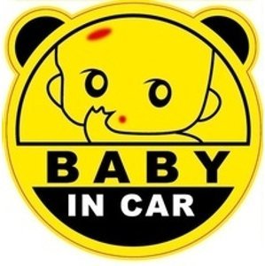 Dudlu Nálepka na auto - Baby in car - kulatá s ušima