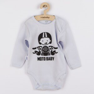 Body s potiskem New Baby Moto baby šedé Varianta: šedá/80 (9-12m)