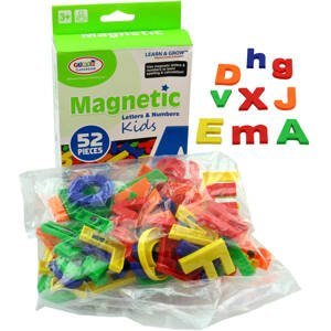 Písmenka magnetická barevná set 52ks abeceda v sáčku plast