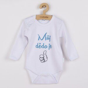 Body s potiskem New Baby Můj děda je jednička - dárkové balení Varianta: tyrkysová/56 (0-3m)