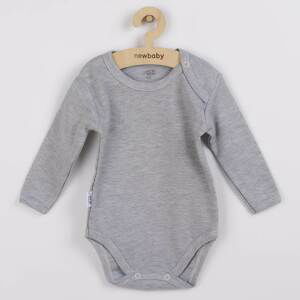 Kojenecké body s dlouhým rukávem New Baby Pastel Varianta: šedý melír - šedá/56 (0-3m)