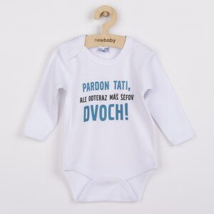 Body s potiskem New Baby Pardon tati,... máš šéfov dvoch! Varianta: bílá/80 (9-12m)