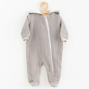 Kojenecký mušelínový overal s kapucí New Baby Comfort clothes Varianta: šedá/80 (9-12m)