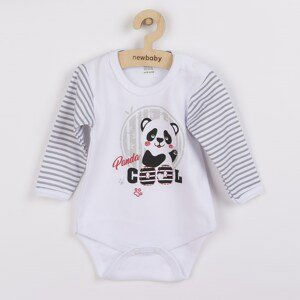 Kojenecké body s dlouhým rukávem New Baby Panda Varianta: šedá/62 (3-6m)