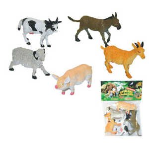 Dudlu Zvířata domácí farma 4-7cm plastové figurky zvířátka set 5ks v sáčku