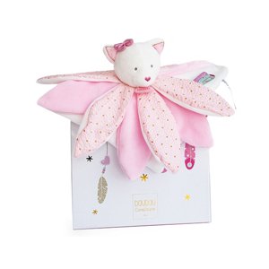 Doudou et Compagnie Paris Doudou Dárková sada - plyšový usínáček růžová kočka 26 cm