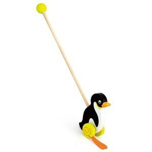 Dřevěná jezdící hračka Viga Varianta: tučňák - černá