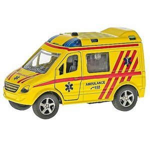 Ambulance kovová 11 cm česky mluvící se světlem (CENA ZA 1 ks)