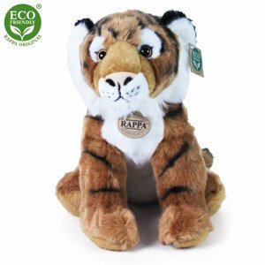 RAPPA Plyšový tygr sedící 30 cm ECO-FRIENDLY