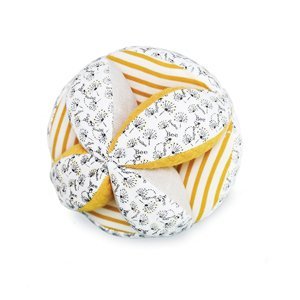 Doudou et Compagnie Paris Doudou Textilní aktivní míč s chrastítkem včelka 15 cm