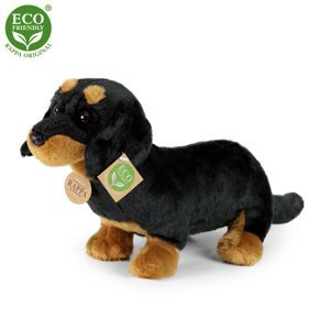 RAPPA Plyšový pes jezevčík sedící 30 cm ECO-FRIENDLY