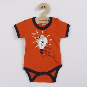 Kojenecké bavlněné body s krátkým rukávem New Baby skvělý nápad Varianta: oranžová/80 (9-12m)