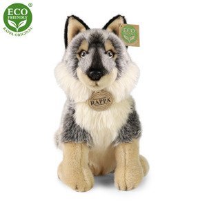 RAPPA Plyšový vlk sedící 28 cm ECO-FRIENDLY