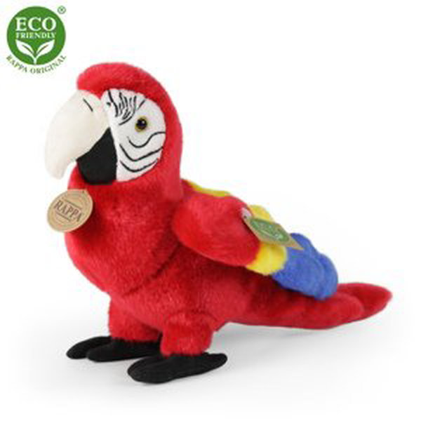 RAPPA Plyšový papoušek červený Ara Arakanga 24 cm ECO-FRIENDLY