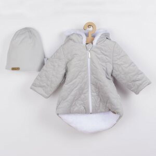 Zimní kojenecký kabátek s čepičkou Nicol Kids Winter šedý Varianta: šedá/62 (3-6m)
