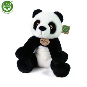 RAPPA Plyšová panda sedící 27 cm ECO-FRIENDLY