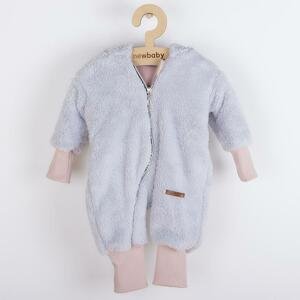 Luxusní dětský zimní overal New Baby Teddy bear Varianta: šedo růžový - šedá/80 (9-12m)