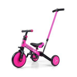 MILLY MALLY Dětská tříkolka Varianta: 4v1 Milly Mally Optimus Plus s vodící tyčí pink - růžová