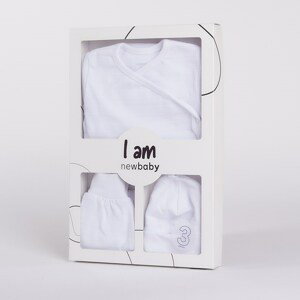 3-dílná kojenecká soupravička do porodnice New Baby I AM Varianta: bílá/56 (0-3m)