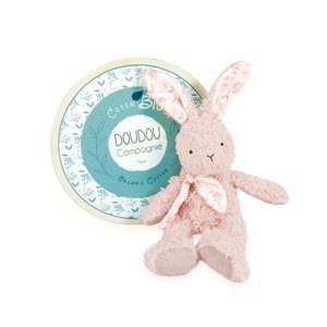 Doudou et Compagnie Paris Doudou Růžový plyšový králík z BIO bavlny 25 cm