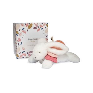 Doudou et Compagnie Paris Doudou Plyšový králíček s tmavě růžovou bambulkou 25 cm