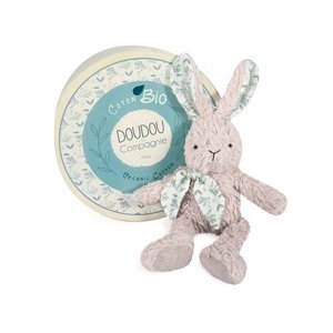 Doudou et Compagnie Paris Doudou Šedý plyšový králík z BIO bavlny 25 cm