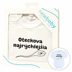 Body s potiskem New Baby Oteckova najrýchlejšia Varianta: darčekové balenie - bílá/74 (6-9m)