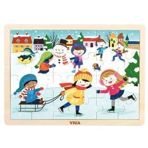 Dětské dřevěné puzzle Viga Varianta: Zima - multicolor