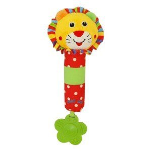 Dětská pískací plyšová hračka s chrastítkem Baby Mix Varianta: lev - dle obrázku